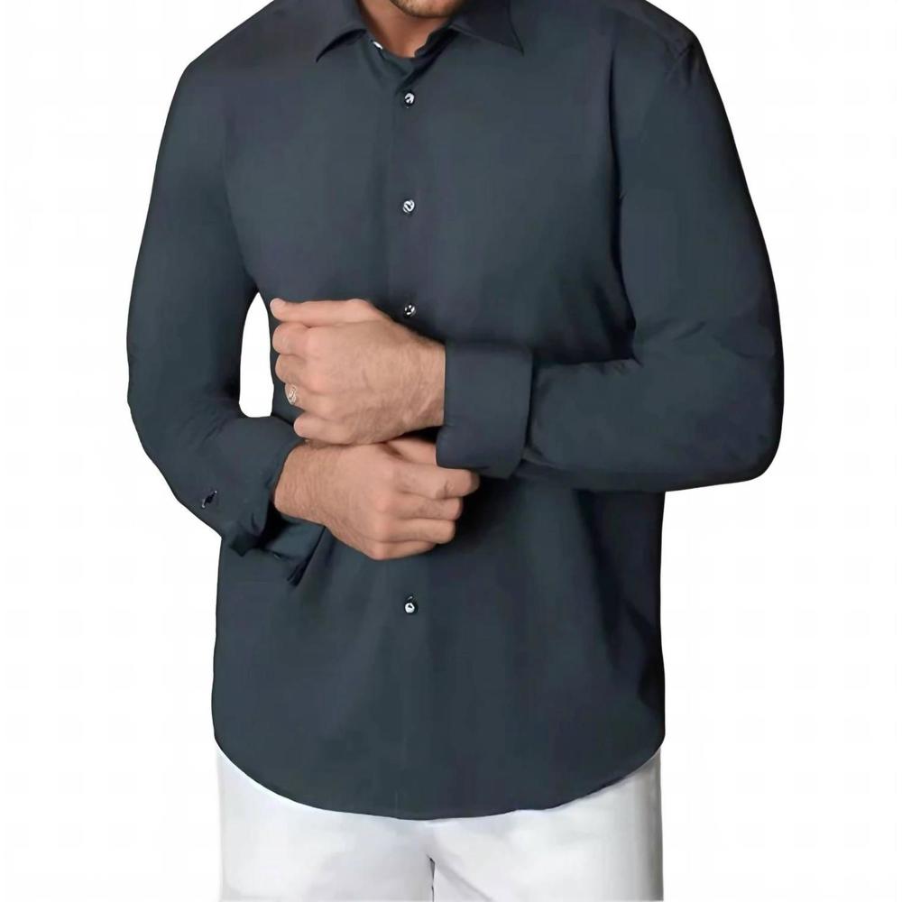 NEW BUKI cinqo single shot long sleeve shirt in blue night